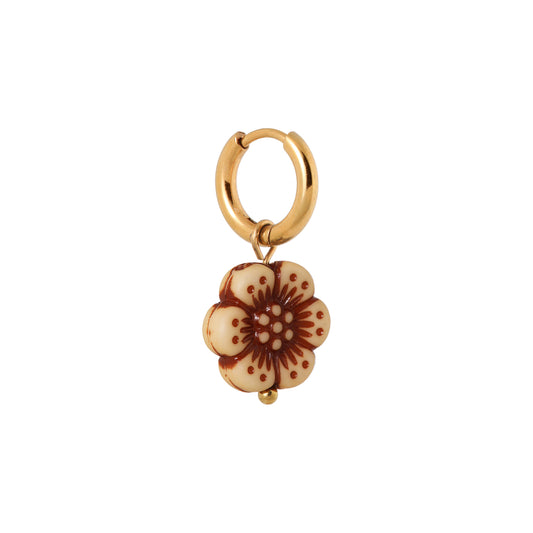 Burgundy flower hoop gold