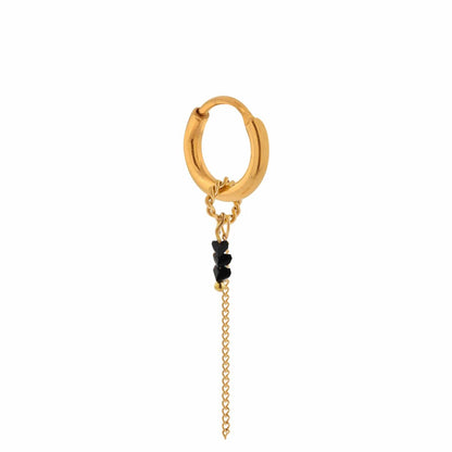 Chain black stone hoop gold
