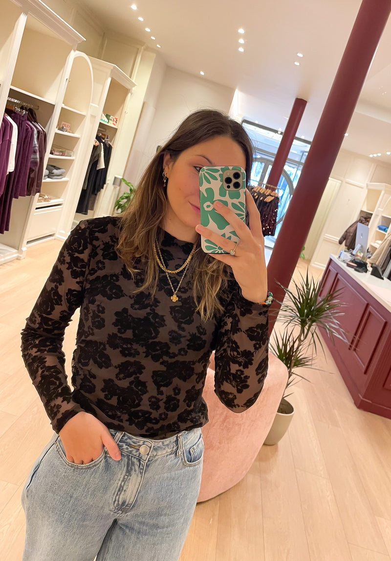 ISA ILLENORA TOP - BROWN