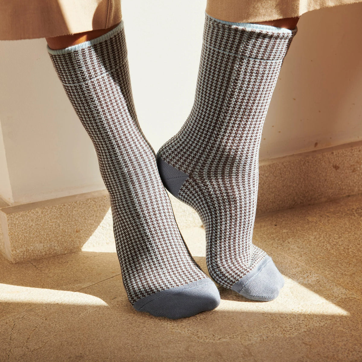 NINA SOCKS - BROWN BLUE