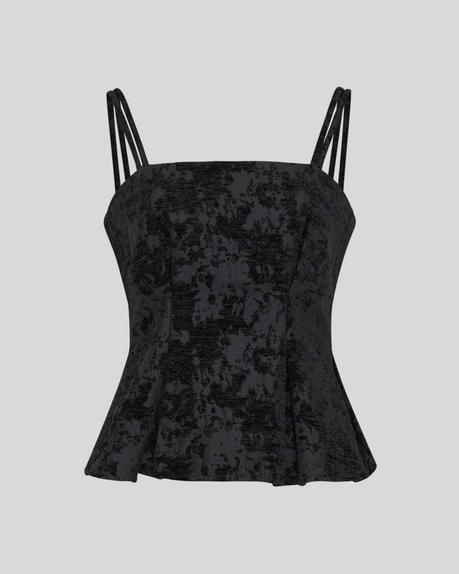 CLAUDIA STRAP TOP - BLACK