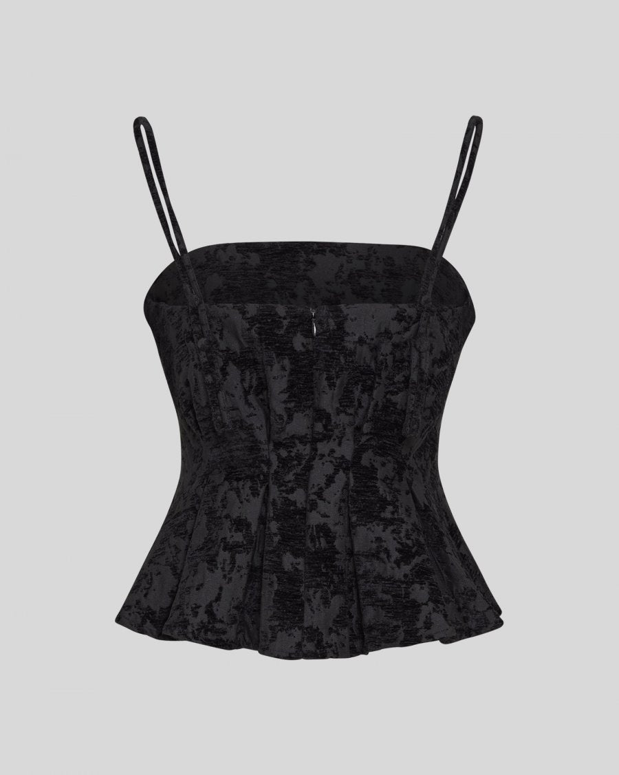 CLAUDIA STRAP TOP - BLACK
