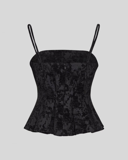 CLAUDIA STRAP TOP - BLACK