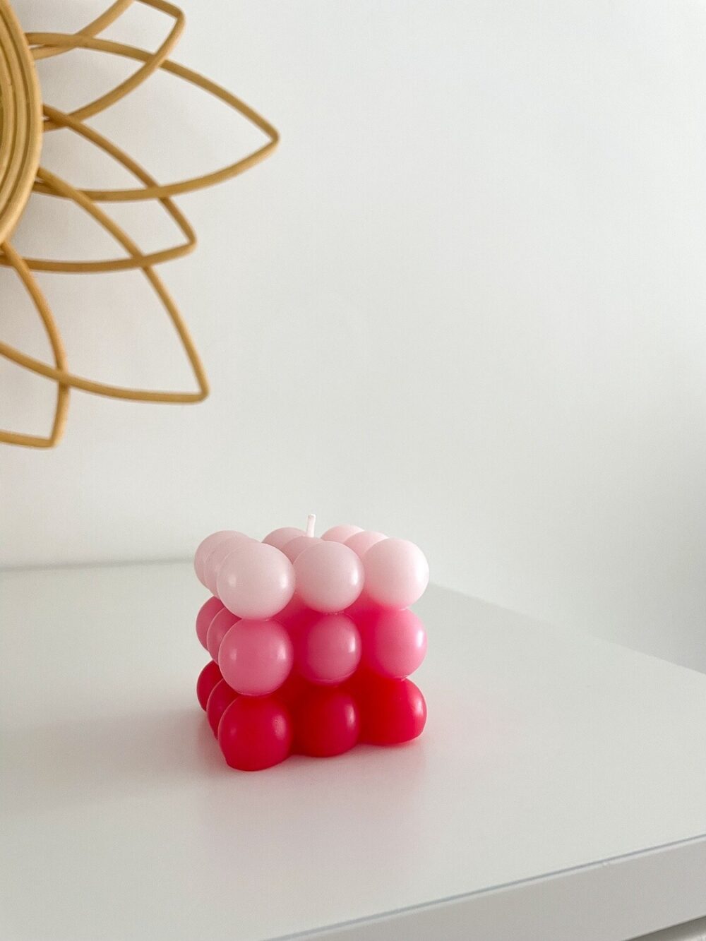 Bubble kaars roze mini