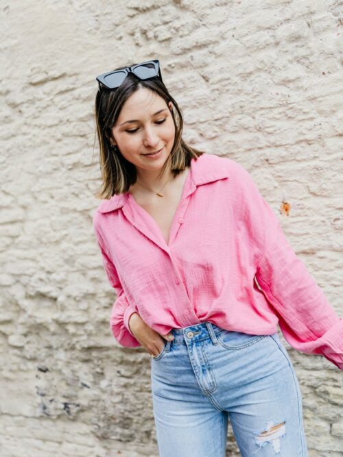 RENEE OVERHEMD - ROZE