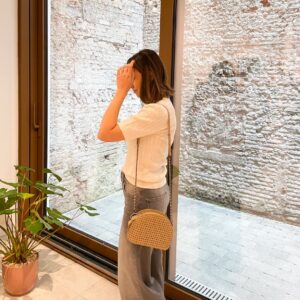 KNITTED SWEATER SHORT SLEEVES - CHALK WHITE