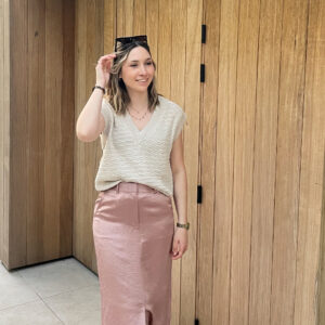 YARA SATIN MIDI SKIRT - MAUVE PINK