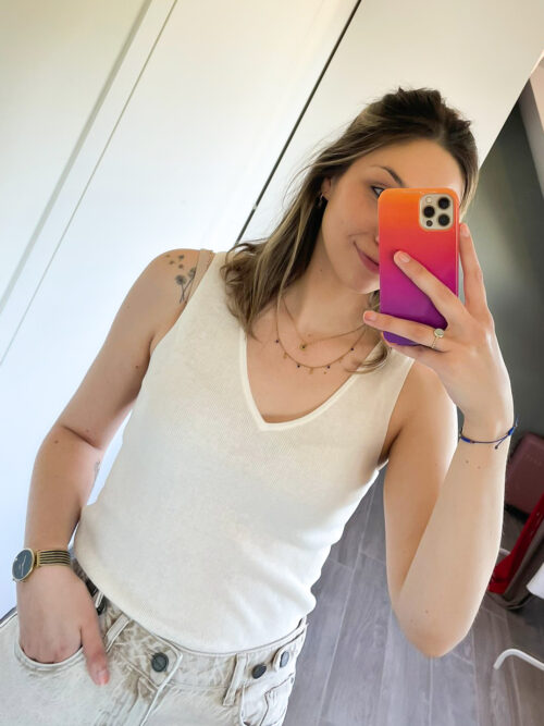 FINE RIB KNITTED TANK TOP