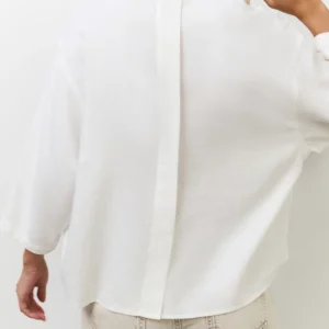 WOVEN LOOSE FIT POLO TOP