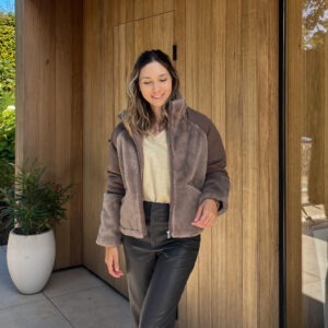 SHORT TEDDY JACKET - BROWN