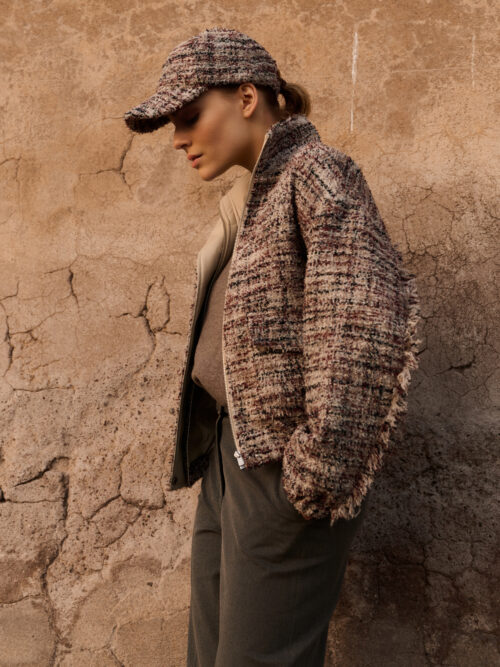 YAYA:2 62 BOUCLE JACKET - BLUSH PINK