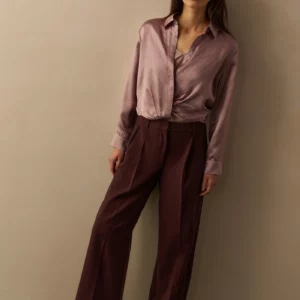 NINA WIDE LEG TROUSERS - FUDGE PURPLE