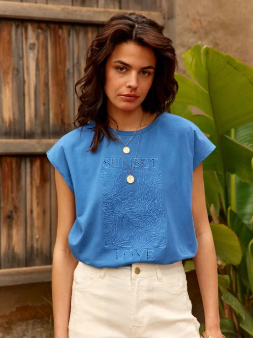 TUNSET-BLEUDENIM-tshirt_P1 TUNSET T-SHIRT - BLUE