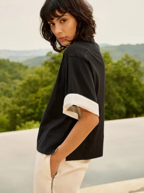 GRACE JERSEY TOP - BLACK