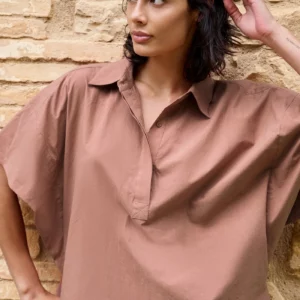 NOOR OVERSIZED BLOUSE - BURLWOOD PINK