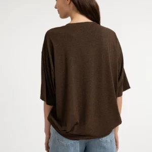 OVERSIZED JERSEY TOP - BROWN