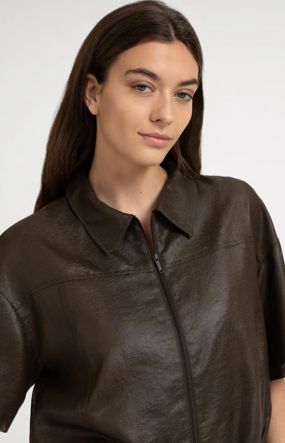 DIANA BLOUSE JACKET - BROWN